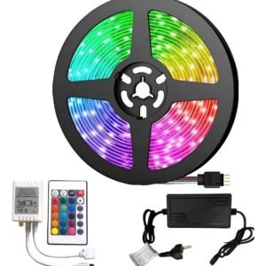 Tira Led Rgb Luz 5050 5 Metro Tv Control Fuente Color Gamer