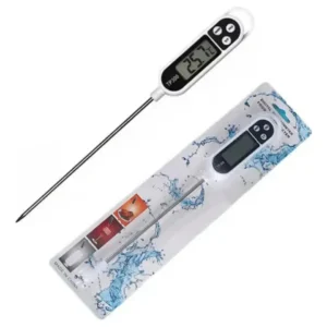 Termómetro Digital Cocina Sonda Inoxidable Lectura Rápida Blanco