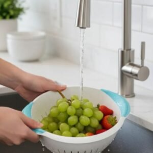 Colador Colapasta Escurridor Plástico Verduras Colador Cocina Celeste