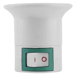 Portalámpara Adaptador E27 Tecla Enchufe 220v Patas Ajust Color Blanco