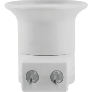 Portalámpara Adaptador E27 Tecla Enchufe 220v Patas Ajust Color Blanco