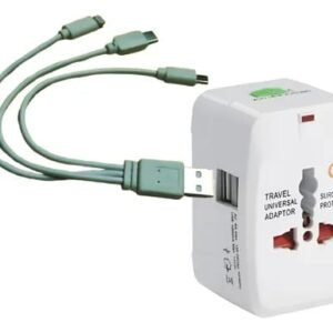 Adaptador Viajero 2 Usb Enchufe Universal 220v